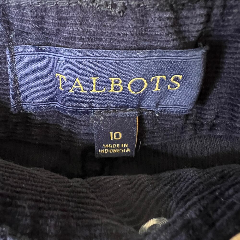 Talbots Pants Womens Size 10 Navy Blue Heritage Corduroy Cotton Blend Stretch - Picture 2 of 16